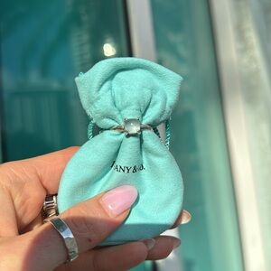 TIFFANY & CO. PALOMA PICASSO SUGAR STACKS RING SILVER ROSE QUARTZ